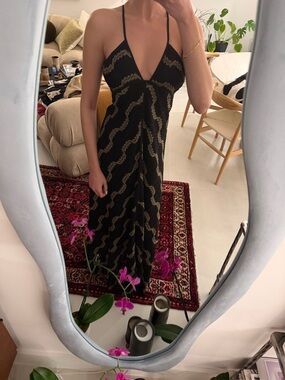 self portrait gold crystal trim knit midi dress self-portrait - Gold Lurex Ribbed Knit Midi Dress main image 1